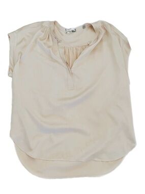 Vince Light Taupe Dolman Cap Sleeve V-Neck Silk Blouse